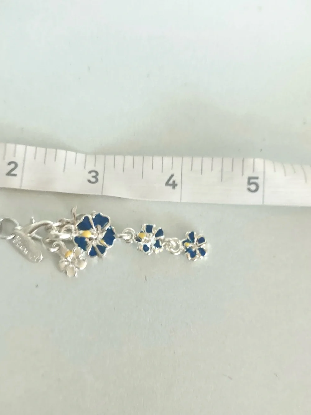 Blue Enamel Laule’a hibiscus Flower cellphone game controller Charm Dangle NWOT